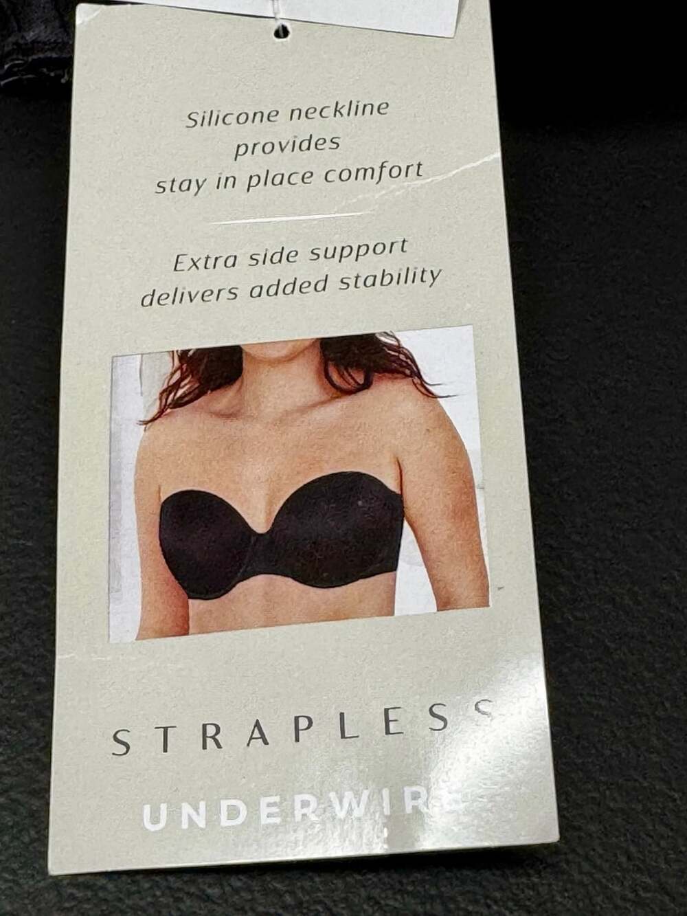 WU70 Size 40C Beauty by Bali Strapless Underwire Bra Black NWT